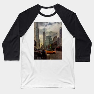 Rainy Day, Garment District, Manhattan, Nyc Baseball T-Shirt